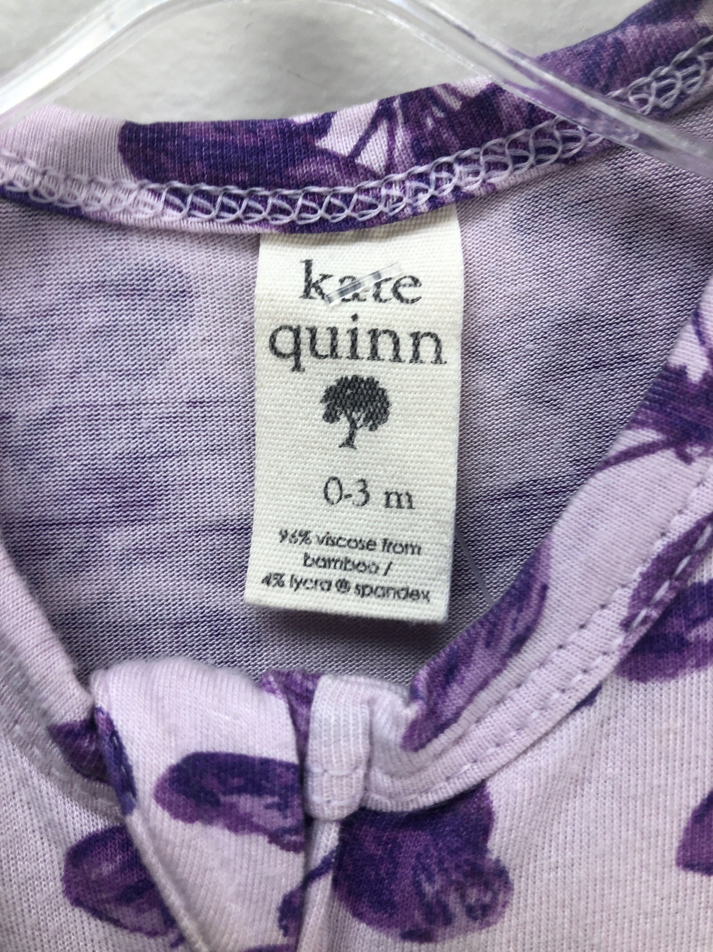 Kate Quinn Child Size newborn purple floral Sleeper