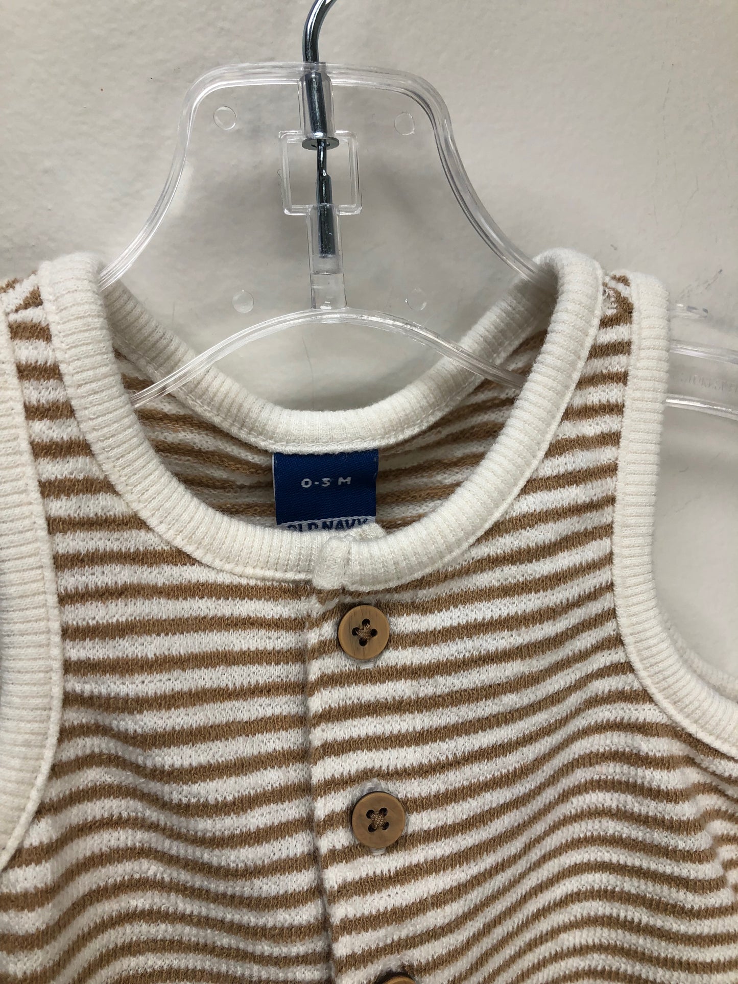 0-3m Old Navy tan stripe Romper