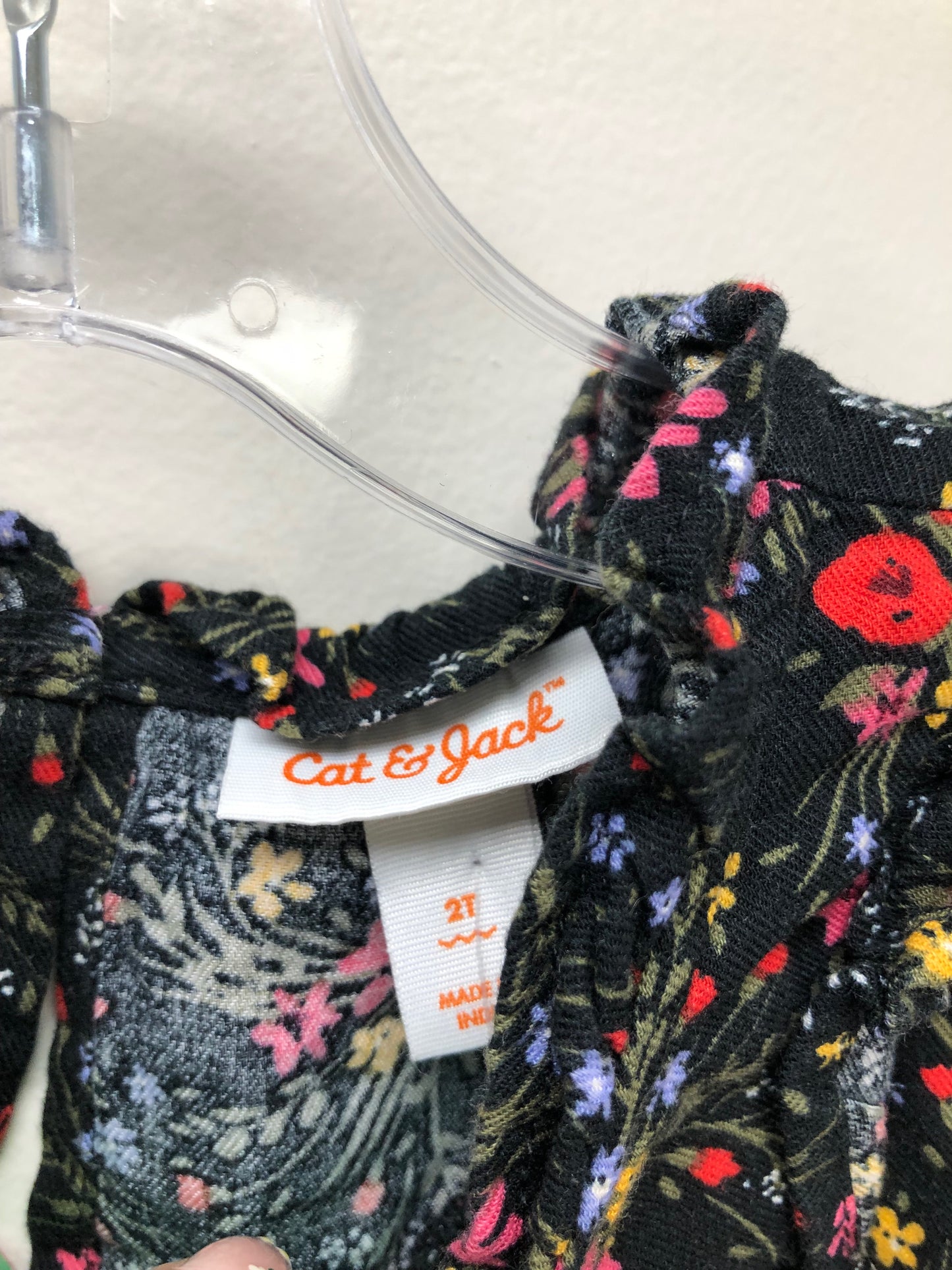 2T Cat & Jack black floral Dress