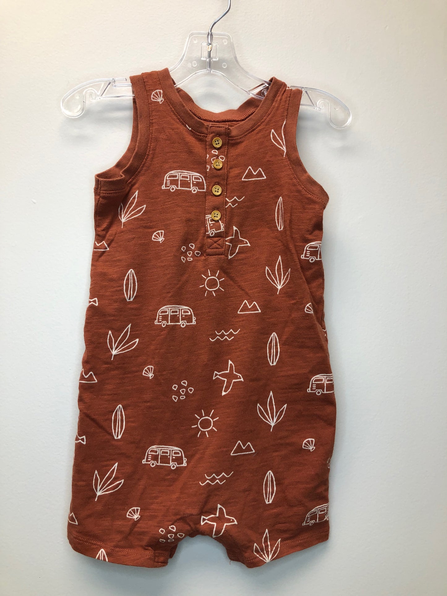 24M Little Co. rust Beach Romper