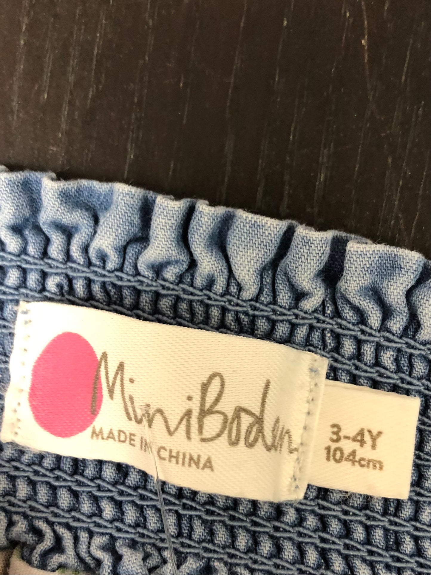 3-4 Mini Boden denim ruffle Skirt