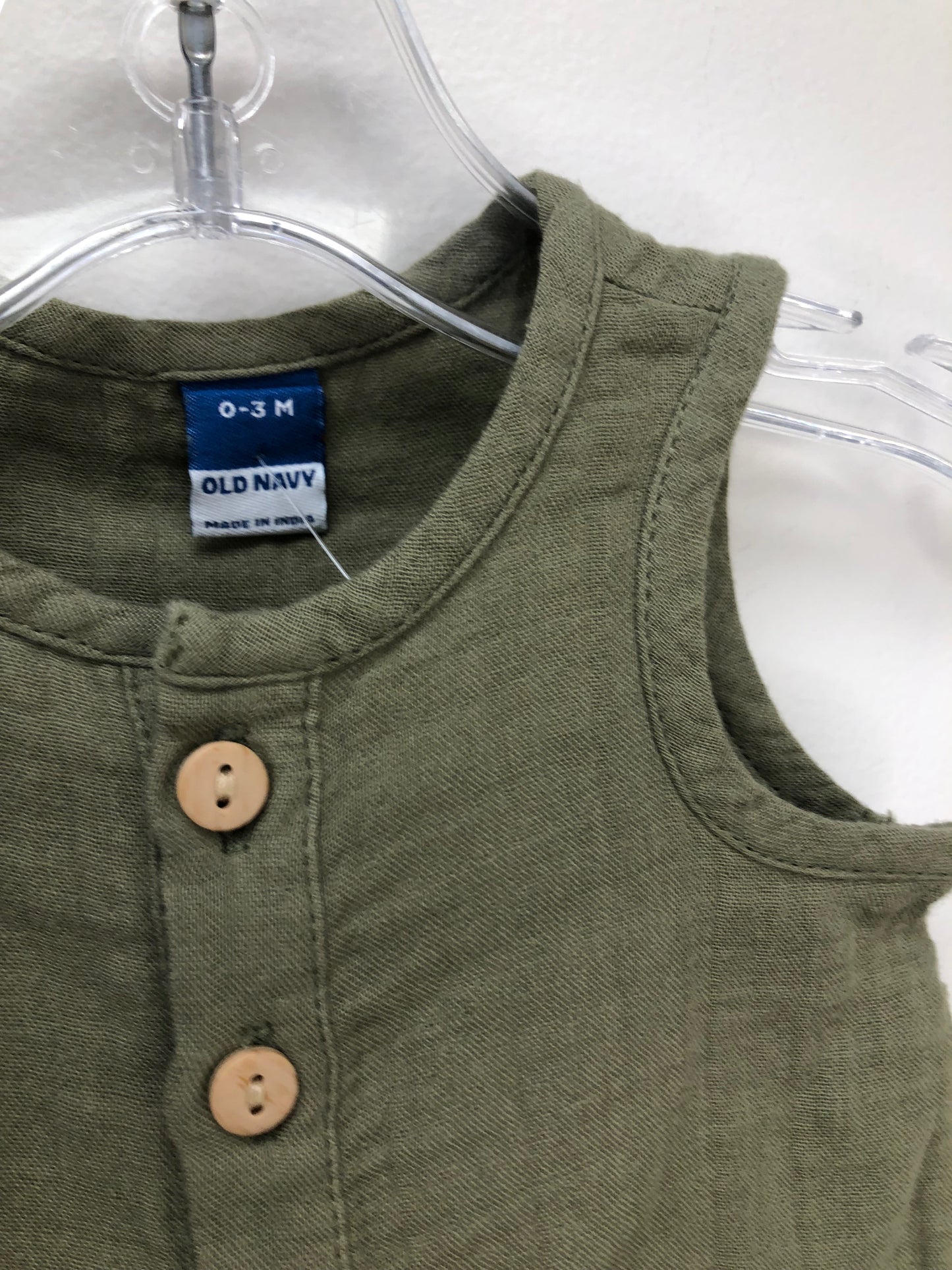 0-3m Old Navy green Romper