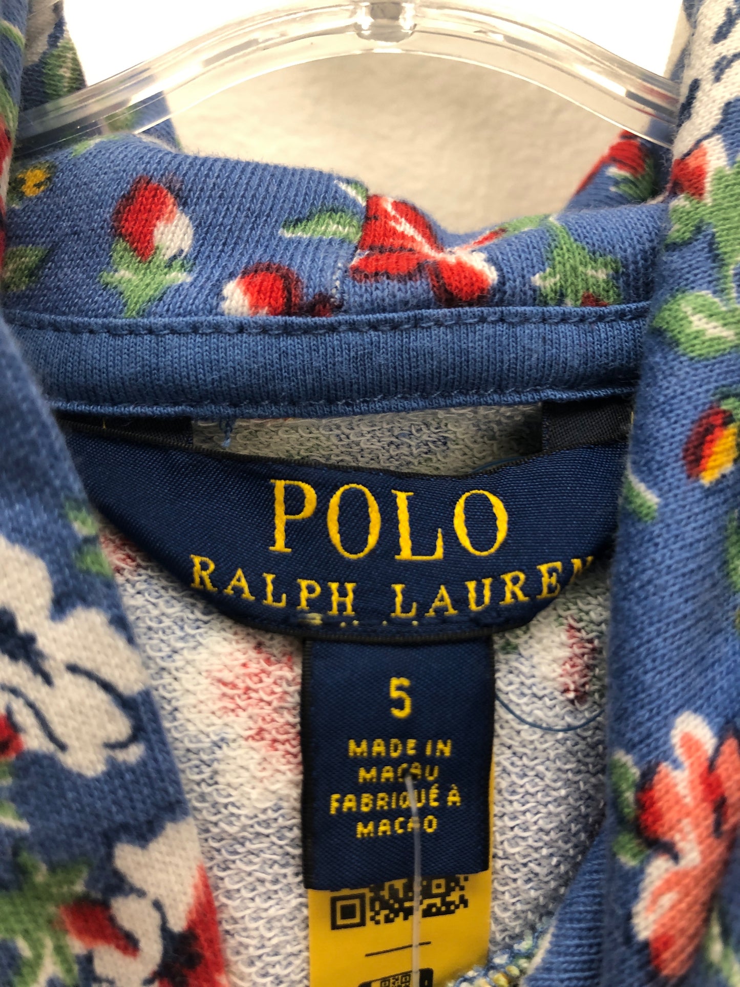 size 5 Polo Ralph Lauren blue floral Sweatshirt