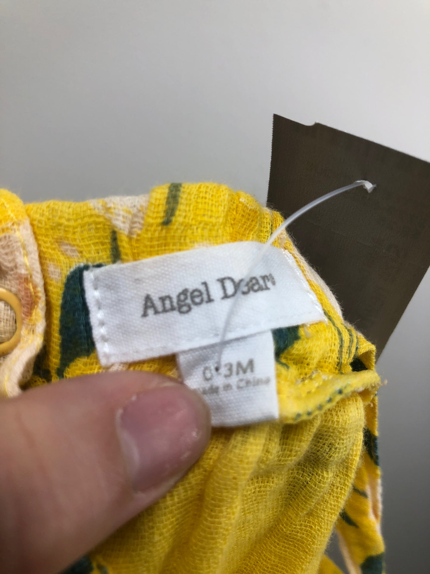 0-3m Angel Dear yellow floral Romper