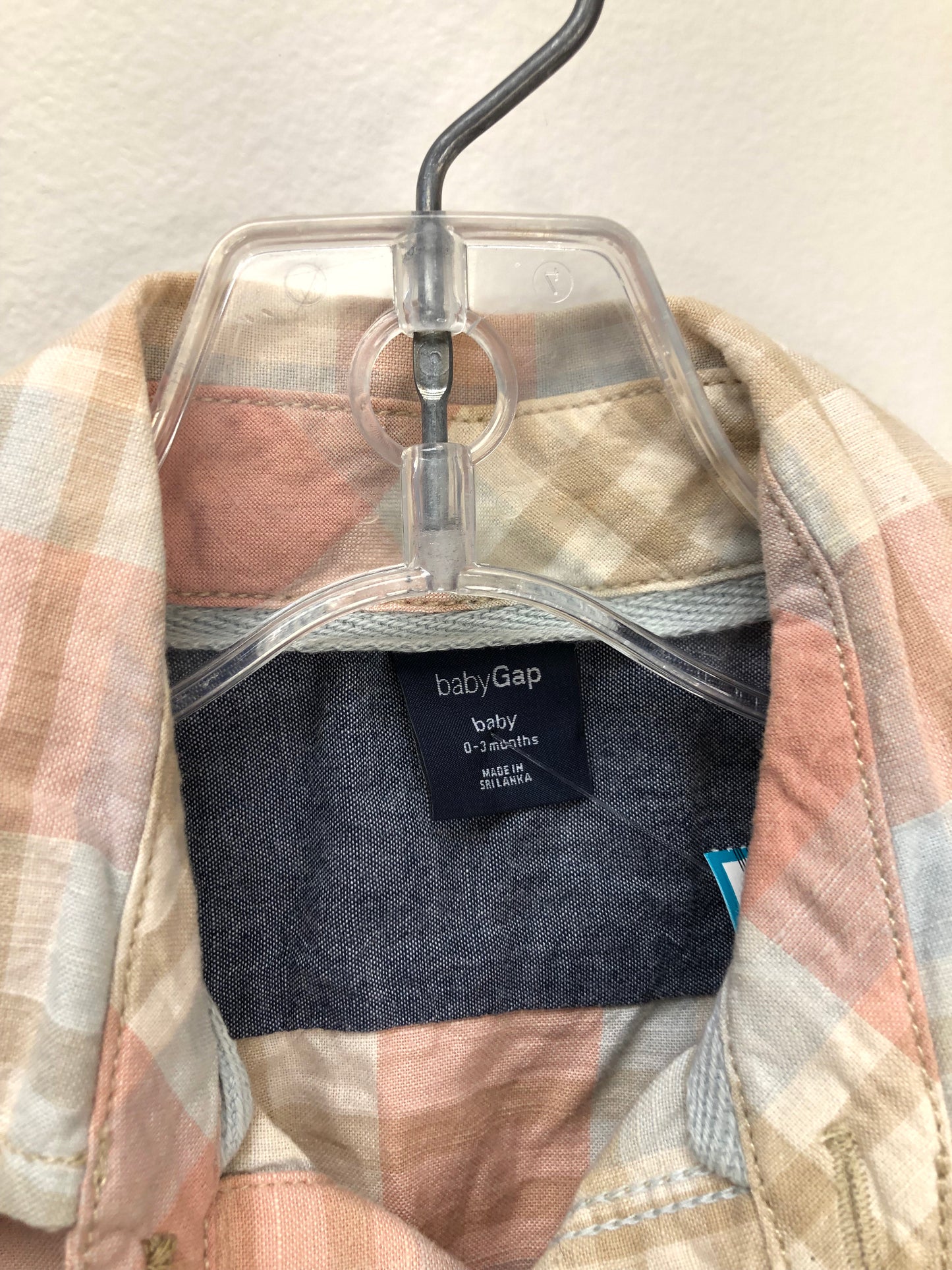 0-3m GAP rust plaid Shirt