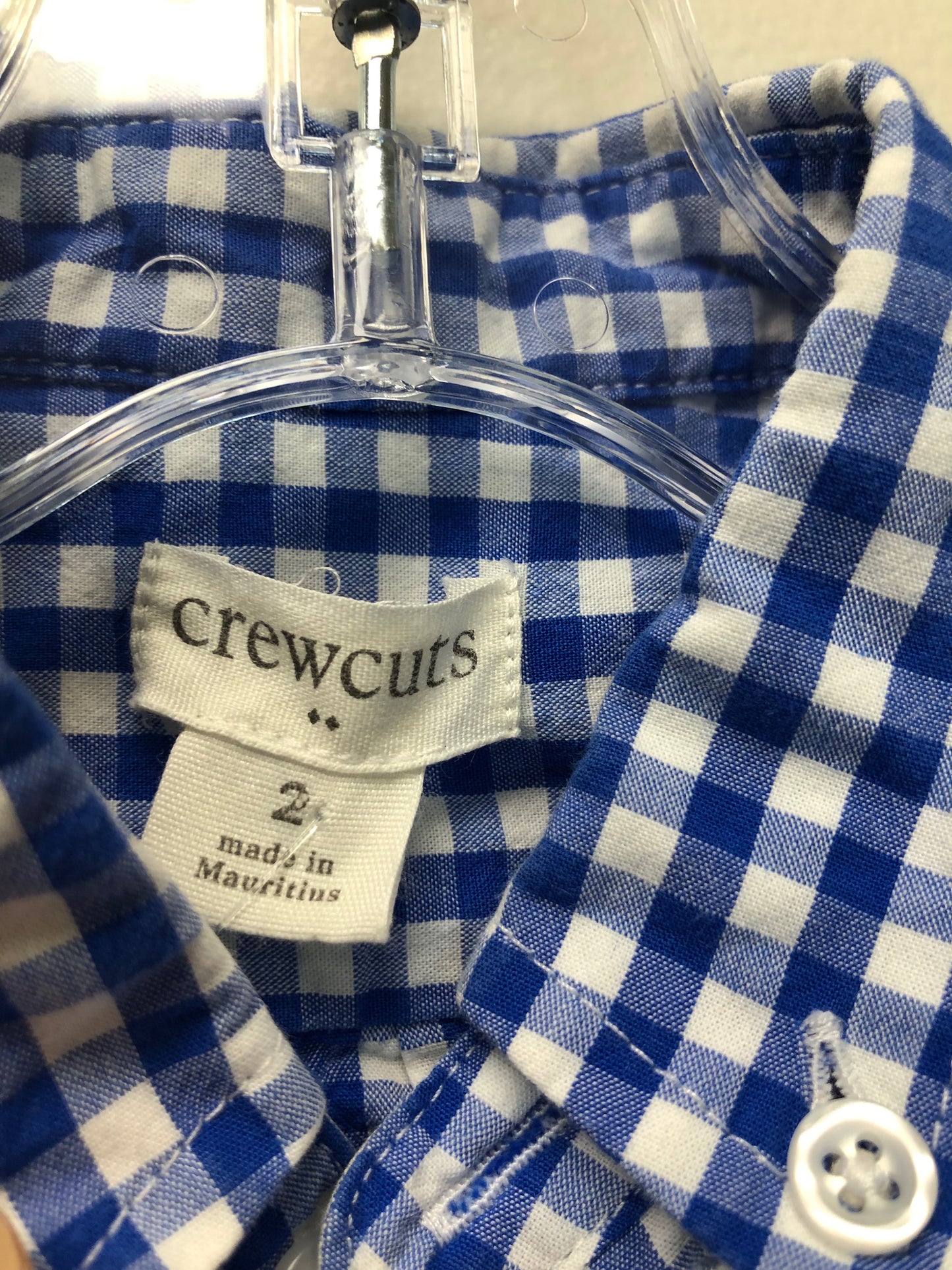2 Crewcuts blue checkered Shirt