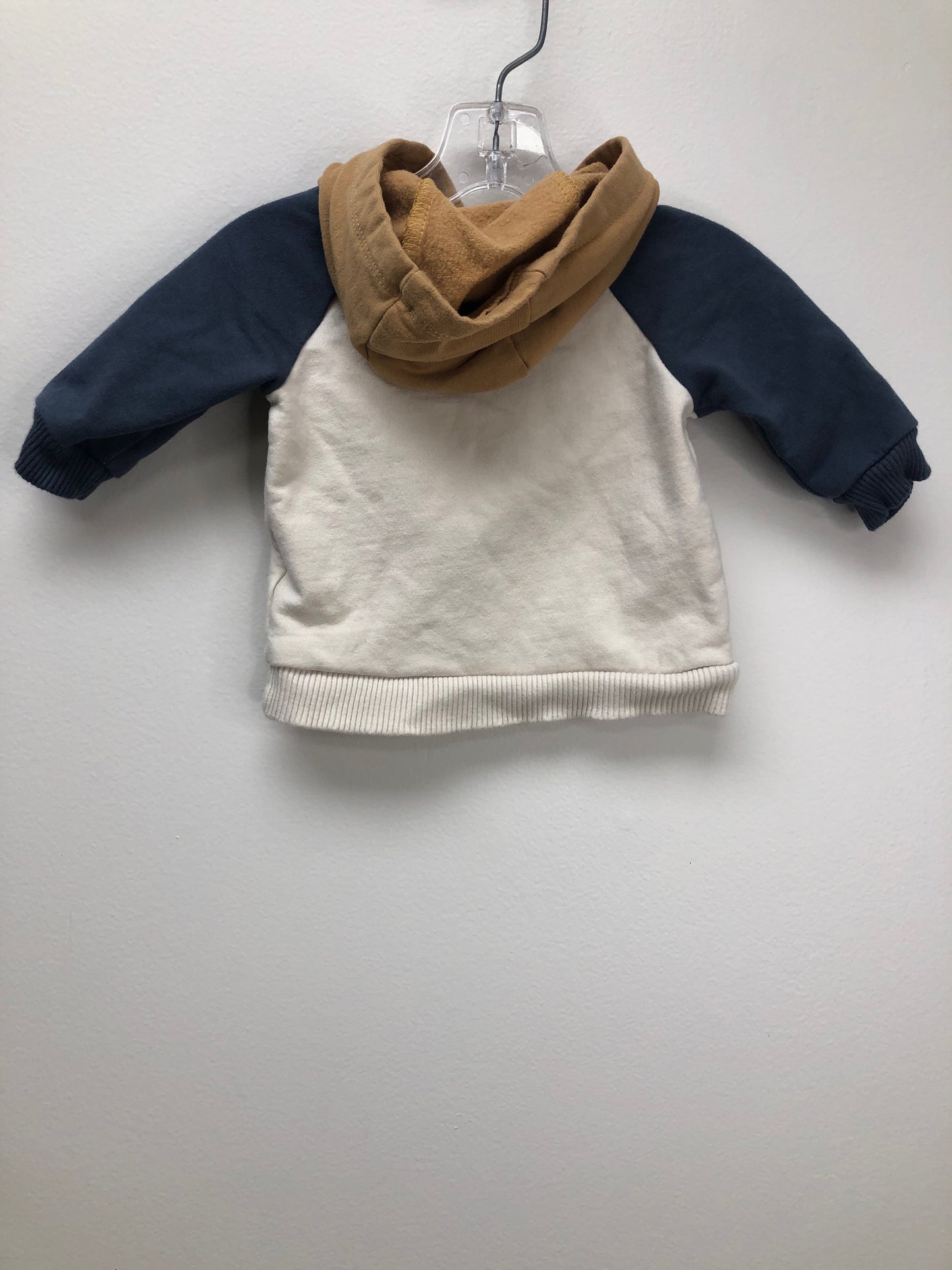 0-3m Rabbit + Bear blue color block Sweatshirt