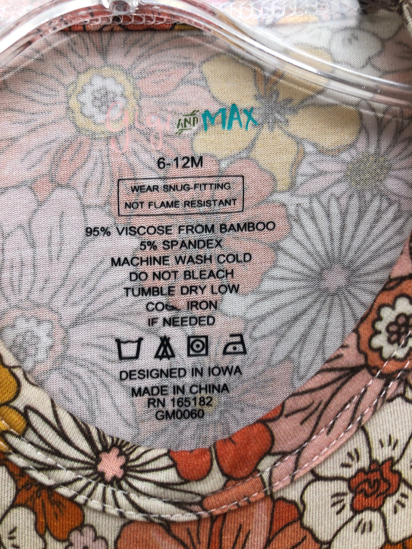 12 Months Gigi and Max orange floral Romper