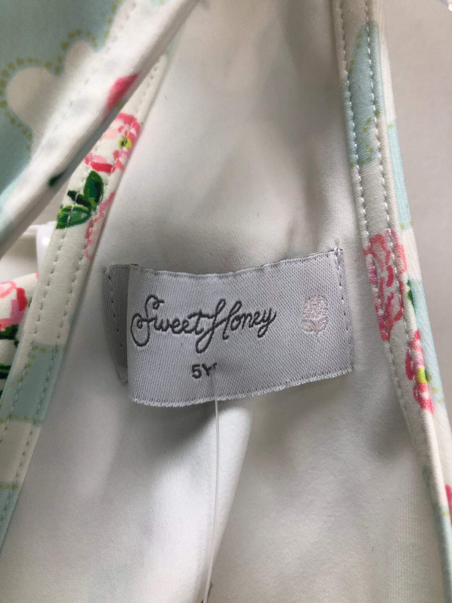 5T Sweet Honey Clothing Co. blue floral 2 PC Ensembles