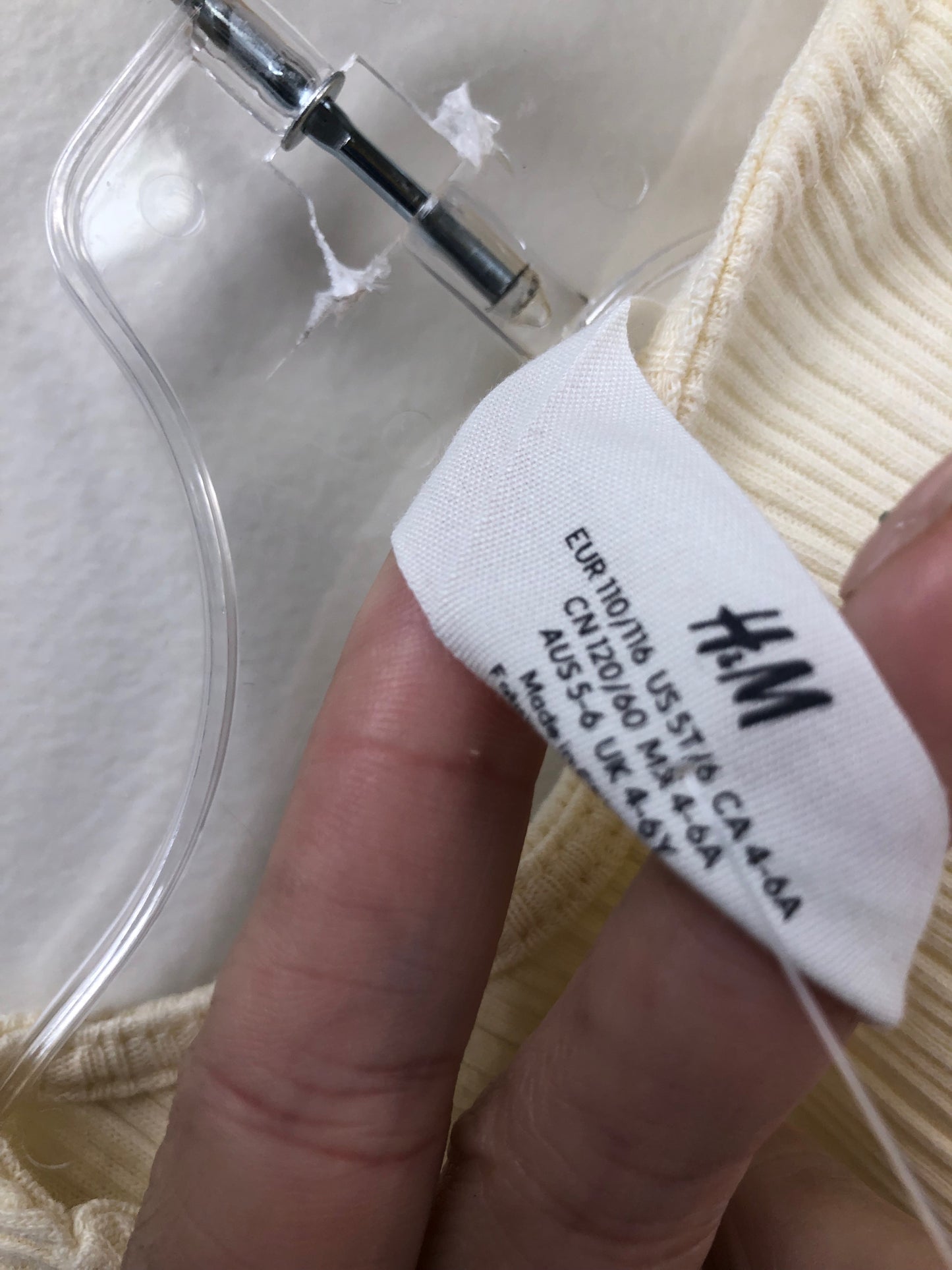 5 H & M cream ribbed Shirt