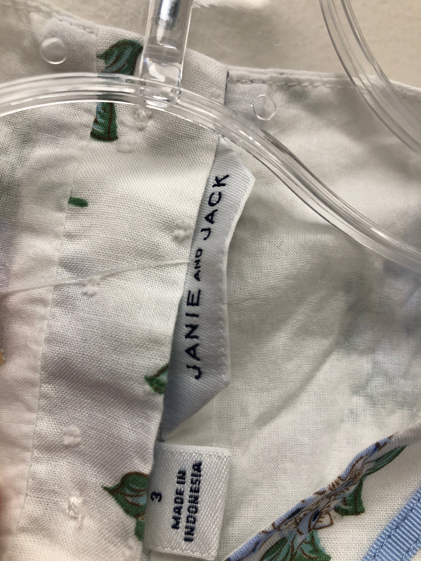 3 Janie and Jack white floral Shirt