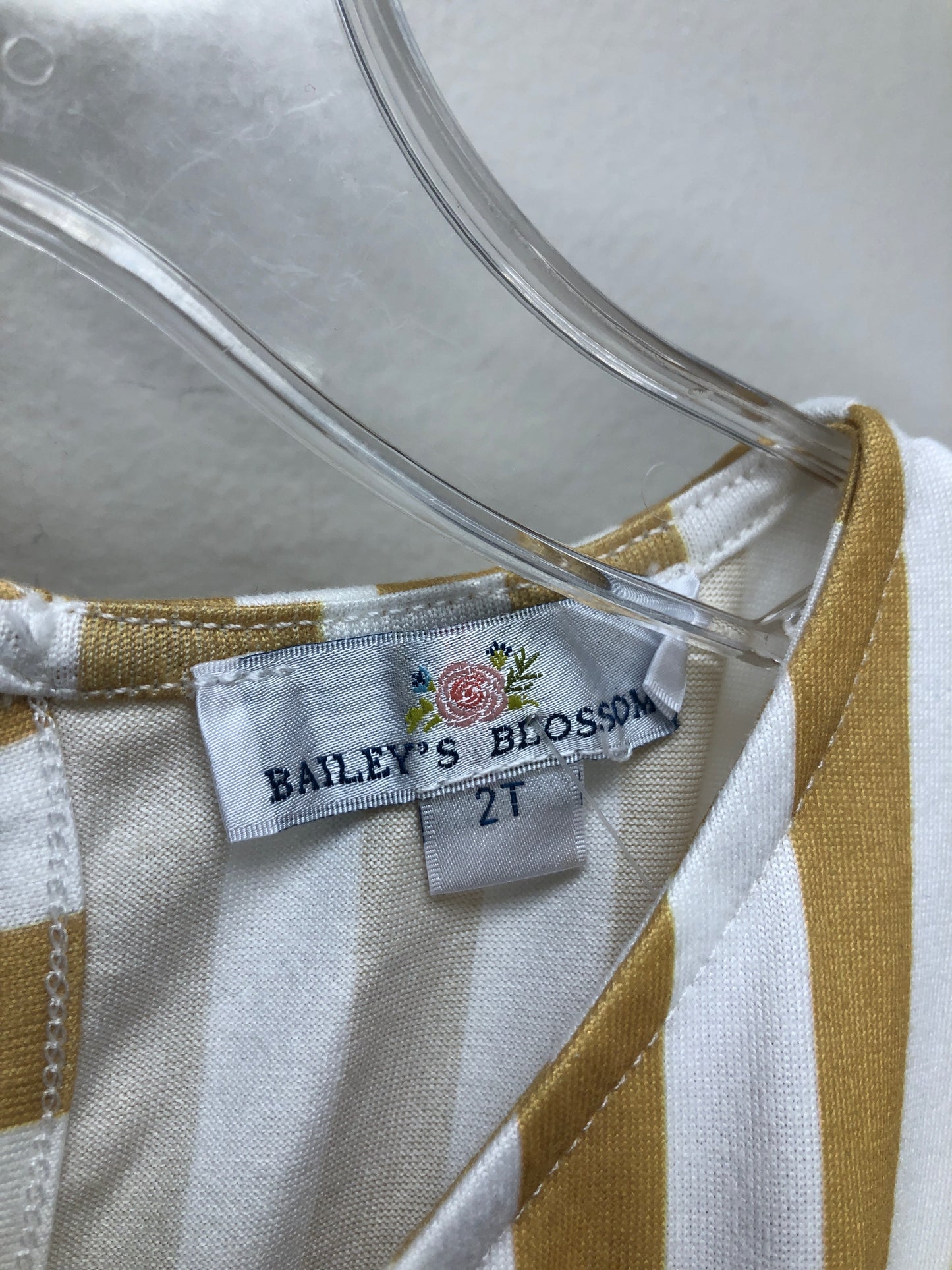 2t Bailey's Blossoms yellow stripe Dress