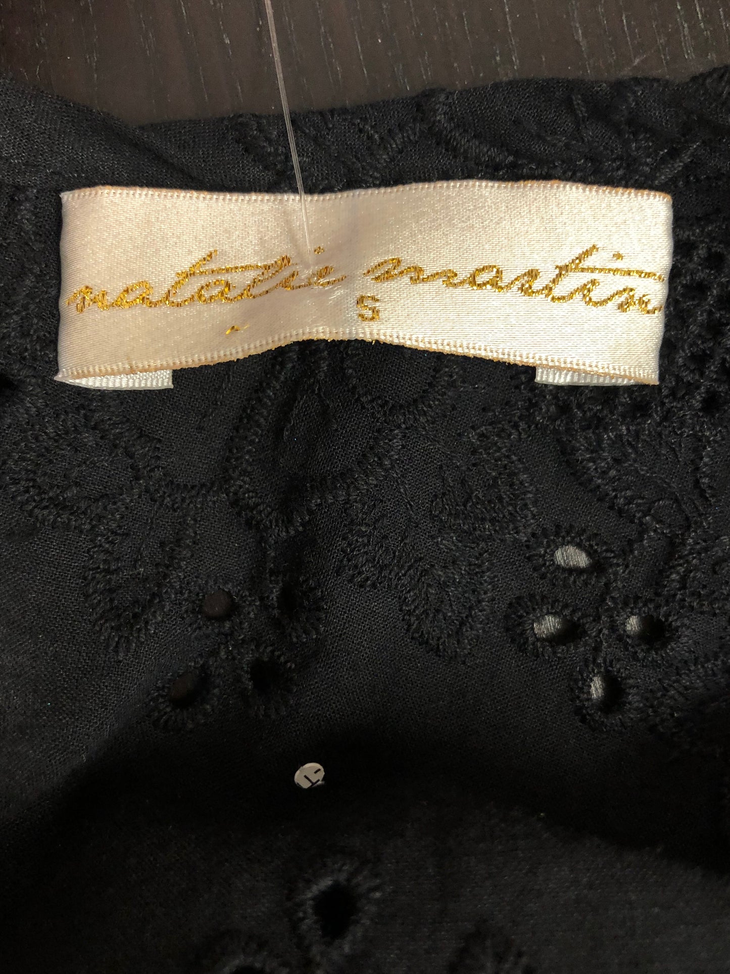 Small Natalie Martin black eyelet Shirt
