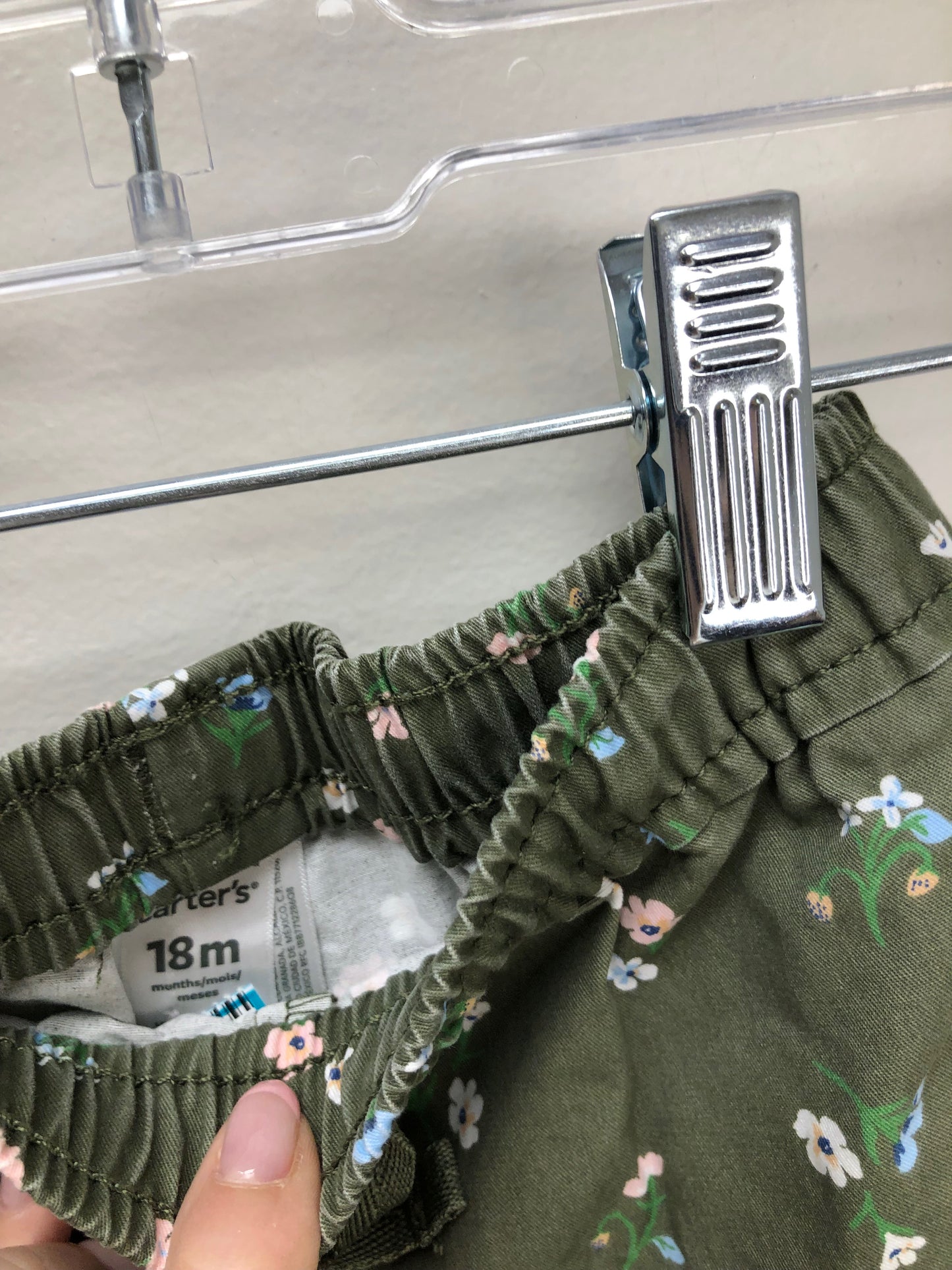 18m Carter's green floral Shorts