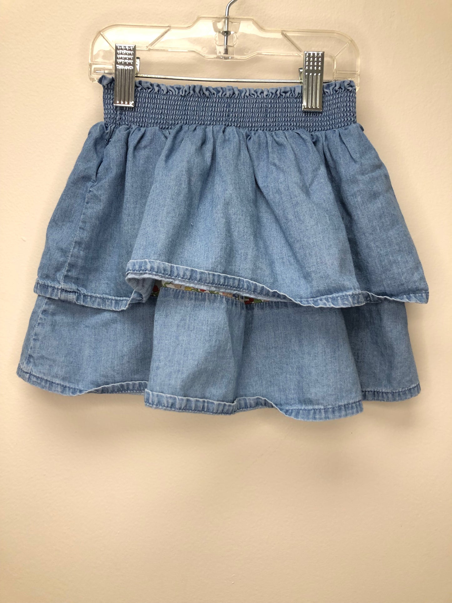 3-4 Mini Boden denim ruffle Skirt