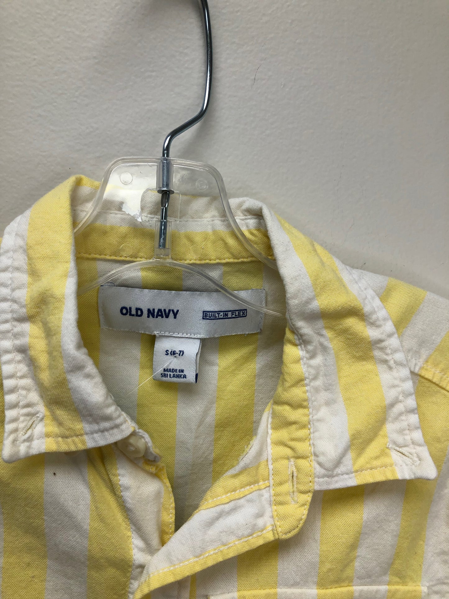 6-7 Old Navy yellow stripe Shirt