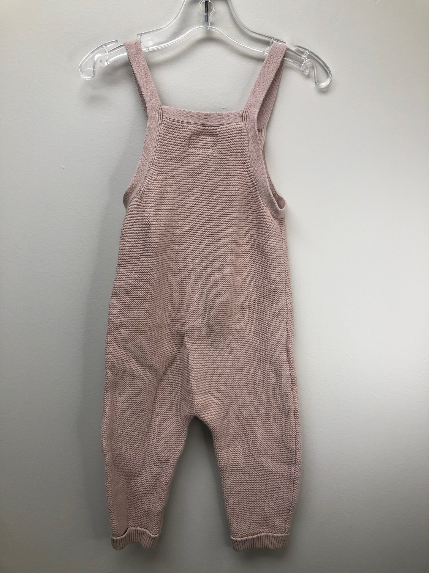 18m Little Planet pink knit Overalls