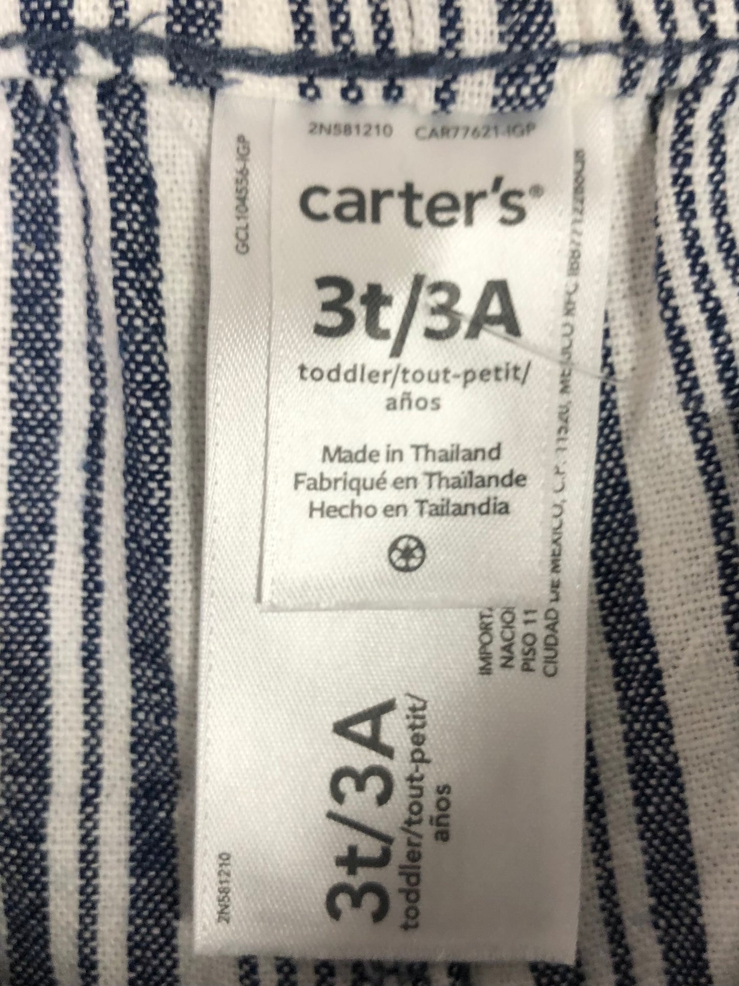3T Carter's navy stripe Shorts