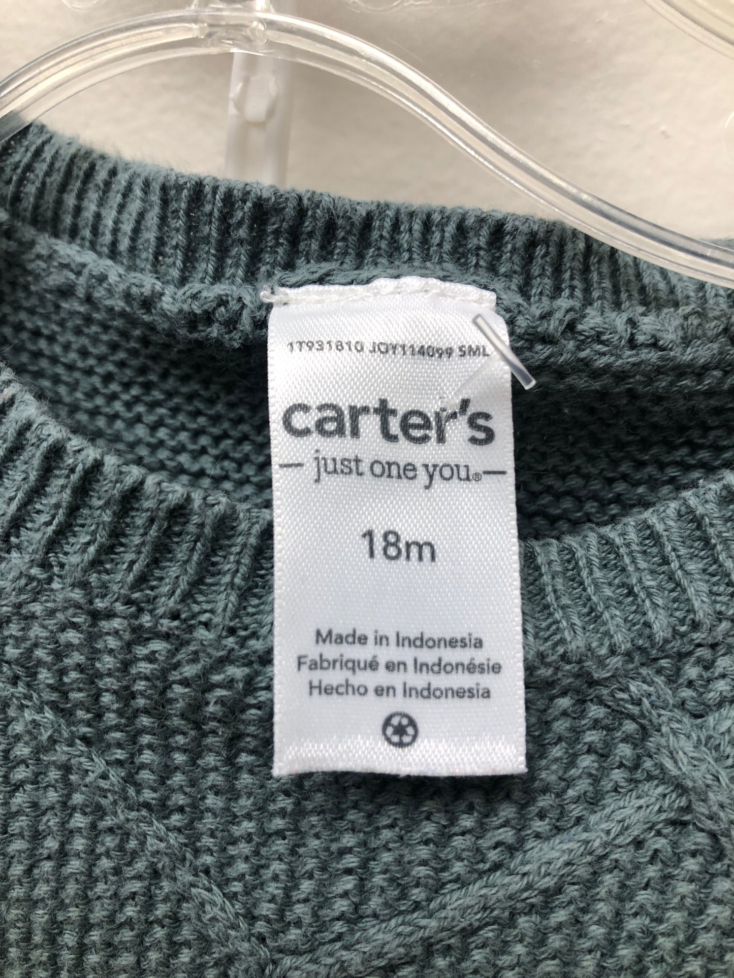 18m Carter's green knit 2 PC Ensembles