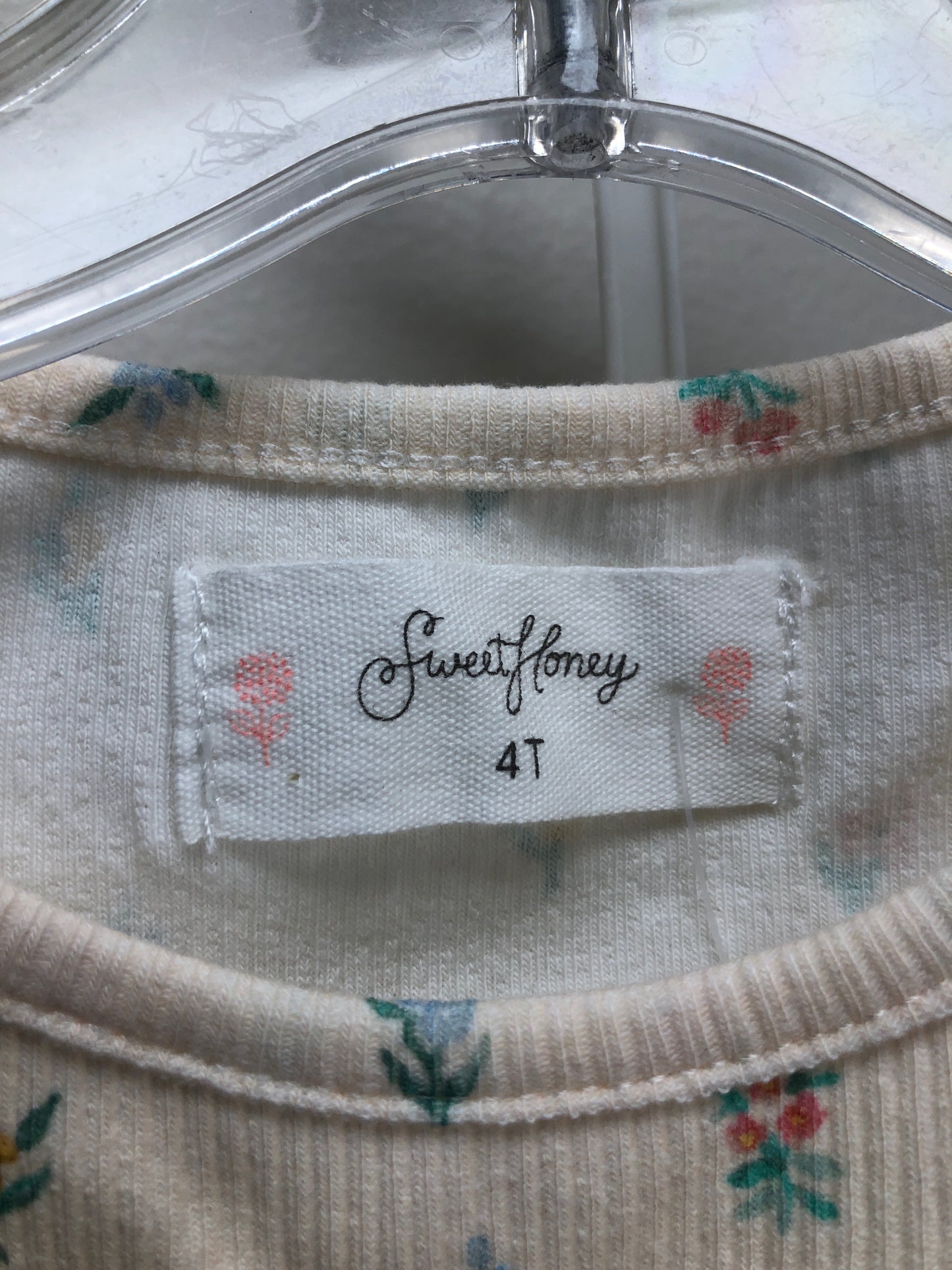 4T Sweet Honey Clothing Co. pink floral 2 PC Ensembles