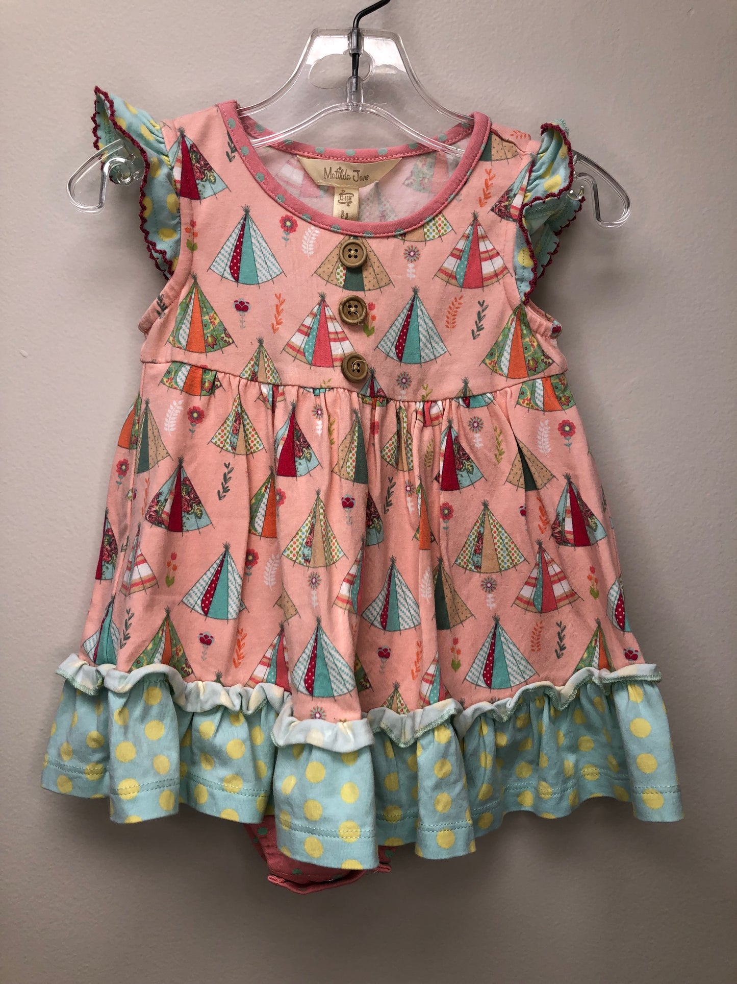 12m Matilda Jane pink print Romper