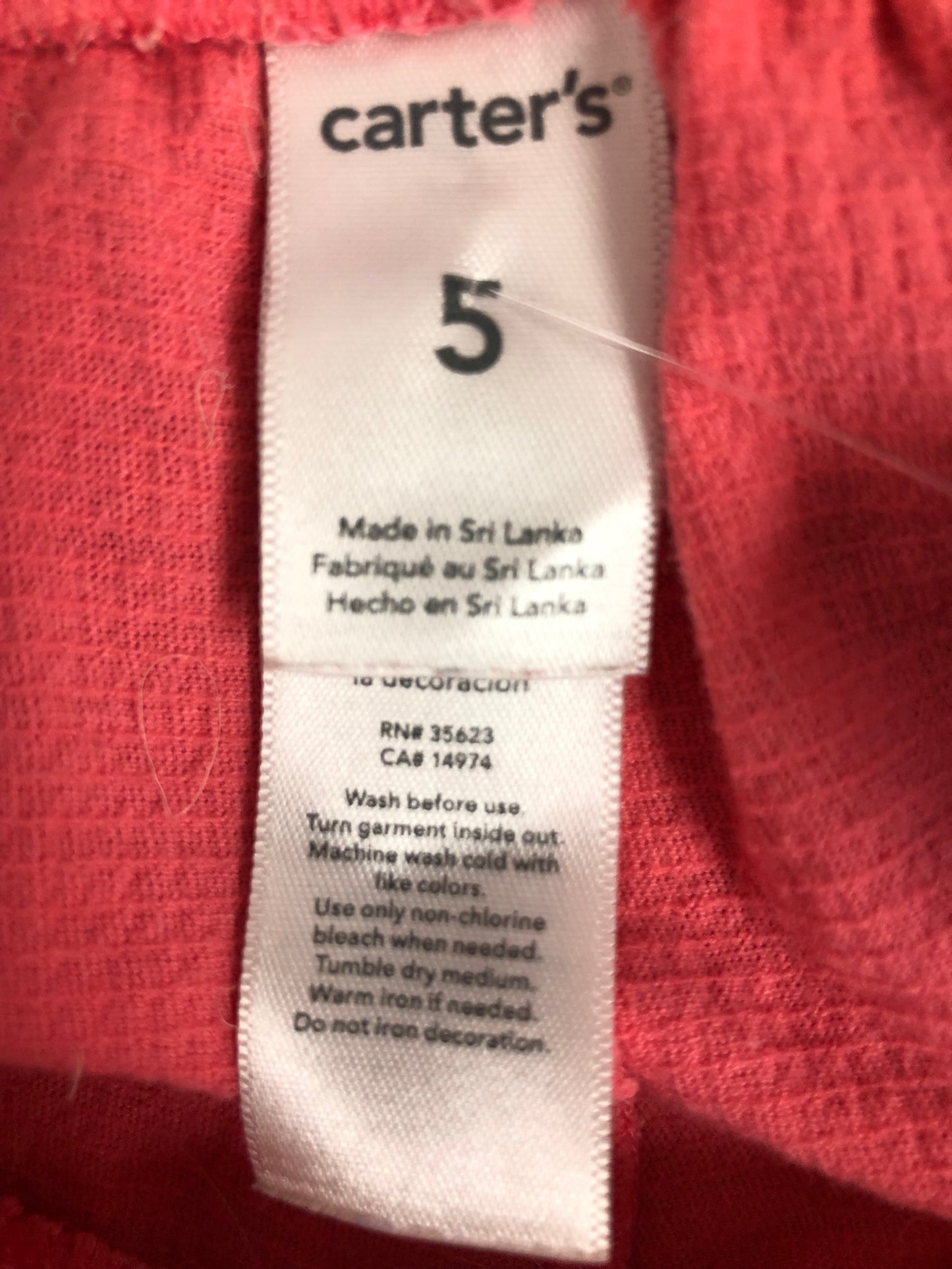 5 Carter's pink Shorts