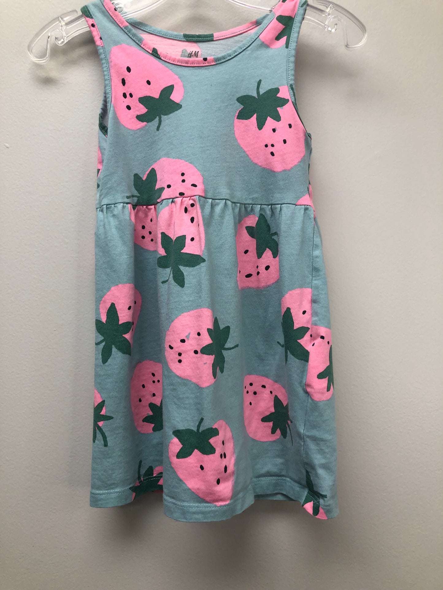 2T H & M blue strawberries Dress