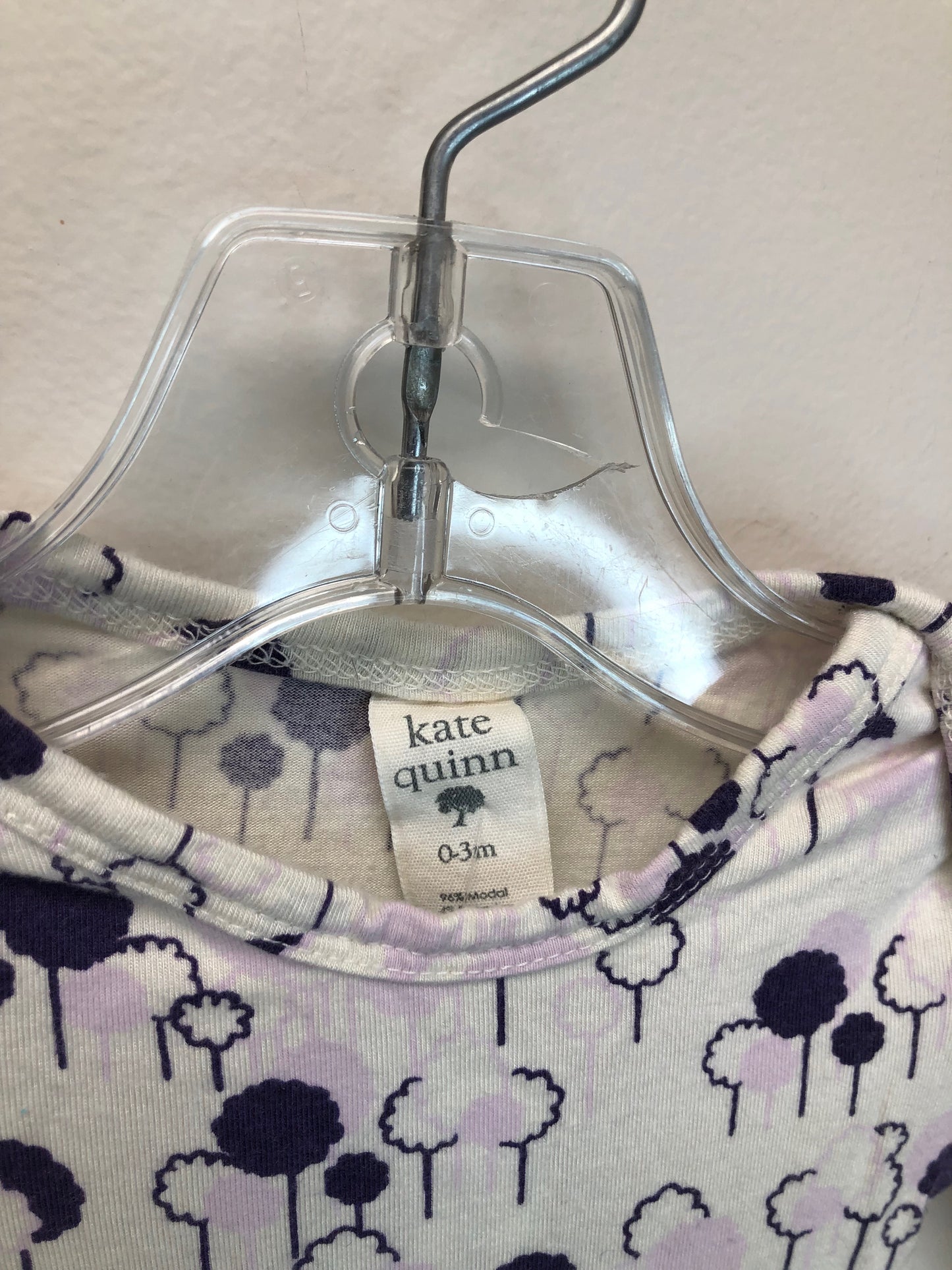 0-3m Kate Quinn purple print 1 PC Ensemble