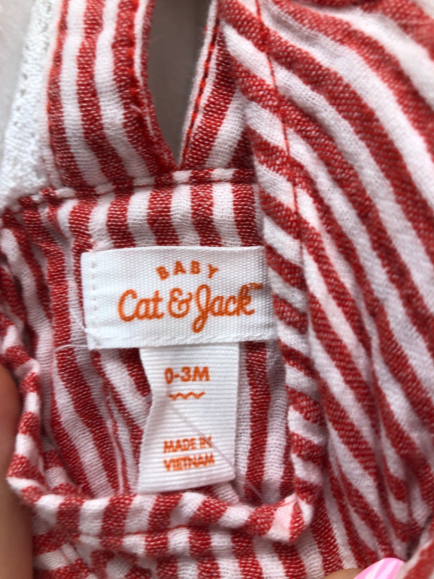 0-3m Cat & Jack red stripe Romper