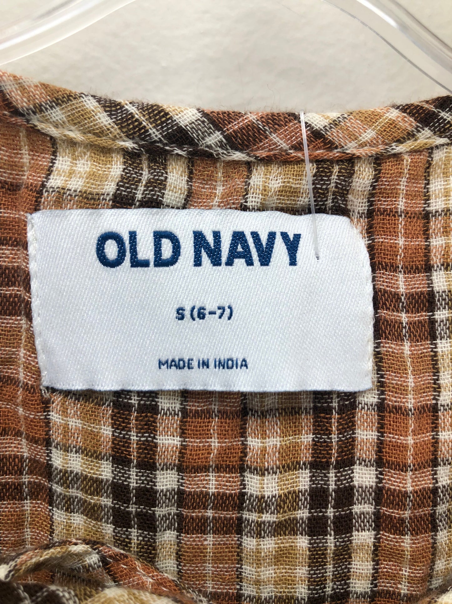 6/7 Old Navy brown plaid Dress