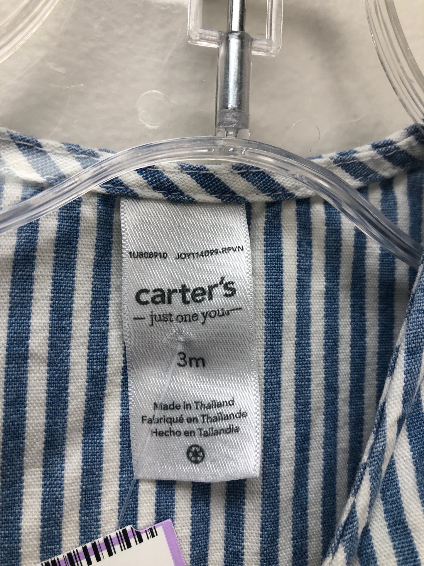 3M Carter's blue stripe Romper