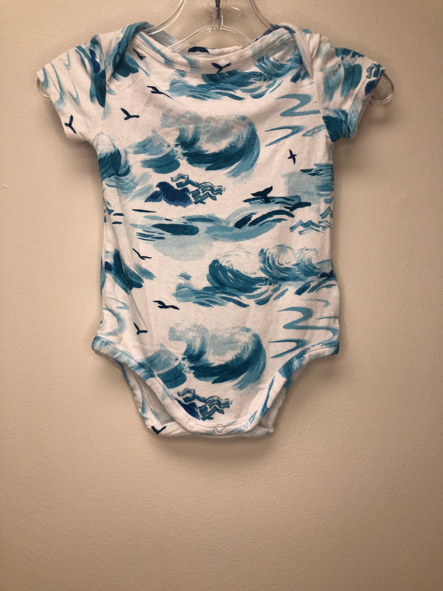 0-3m Angel Dear blue waves Onesie