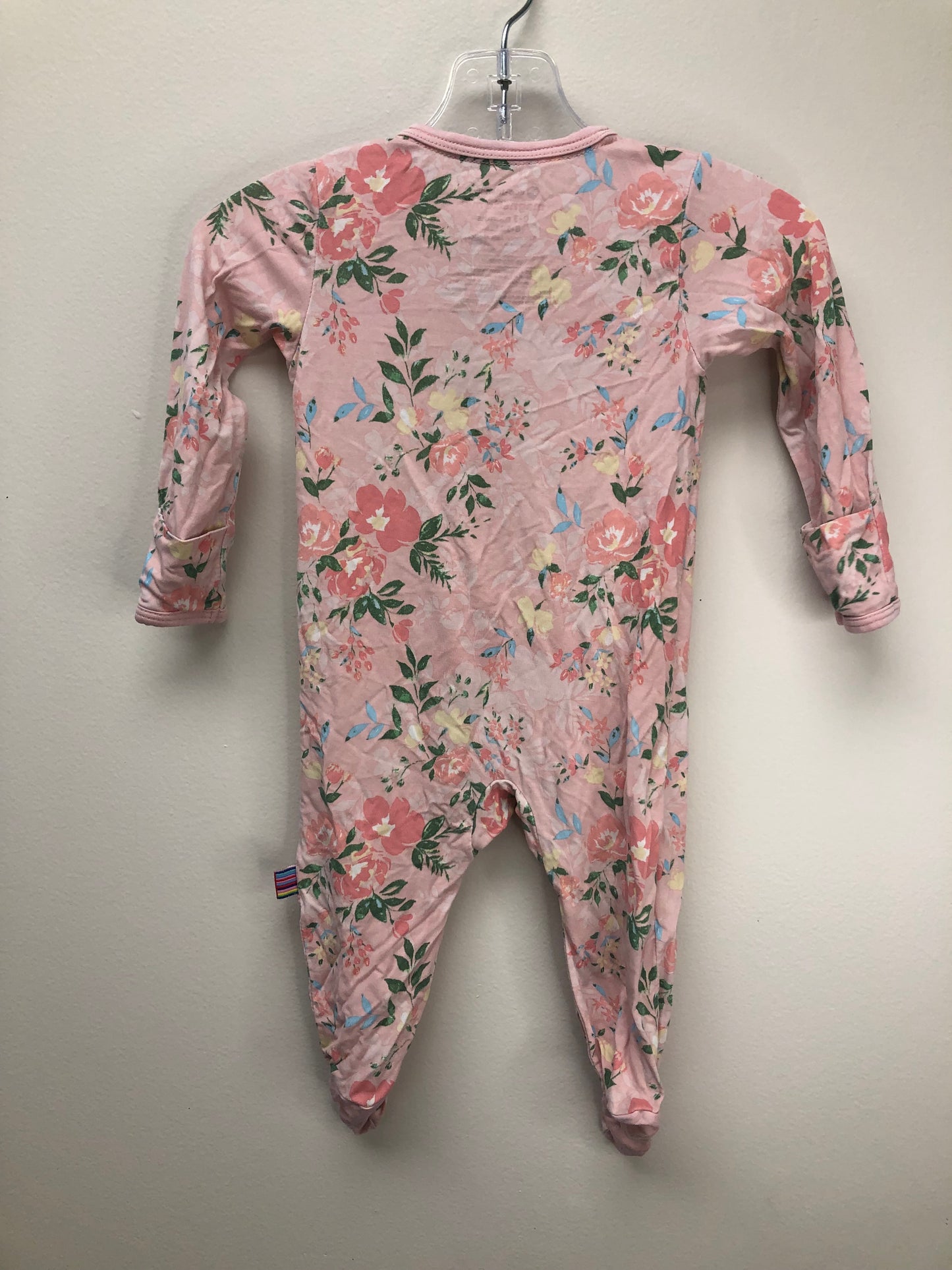 0-3 Months Magnetic Me pink floral Pajamas