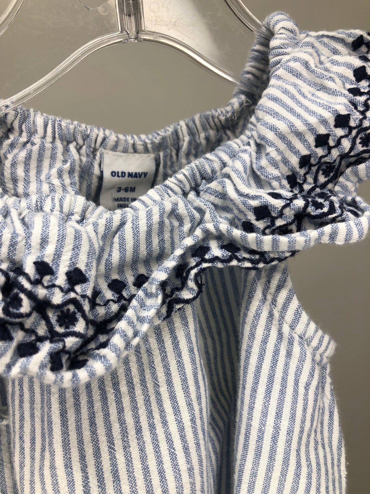 3-6m Old Navy blue stripe Romper