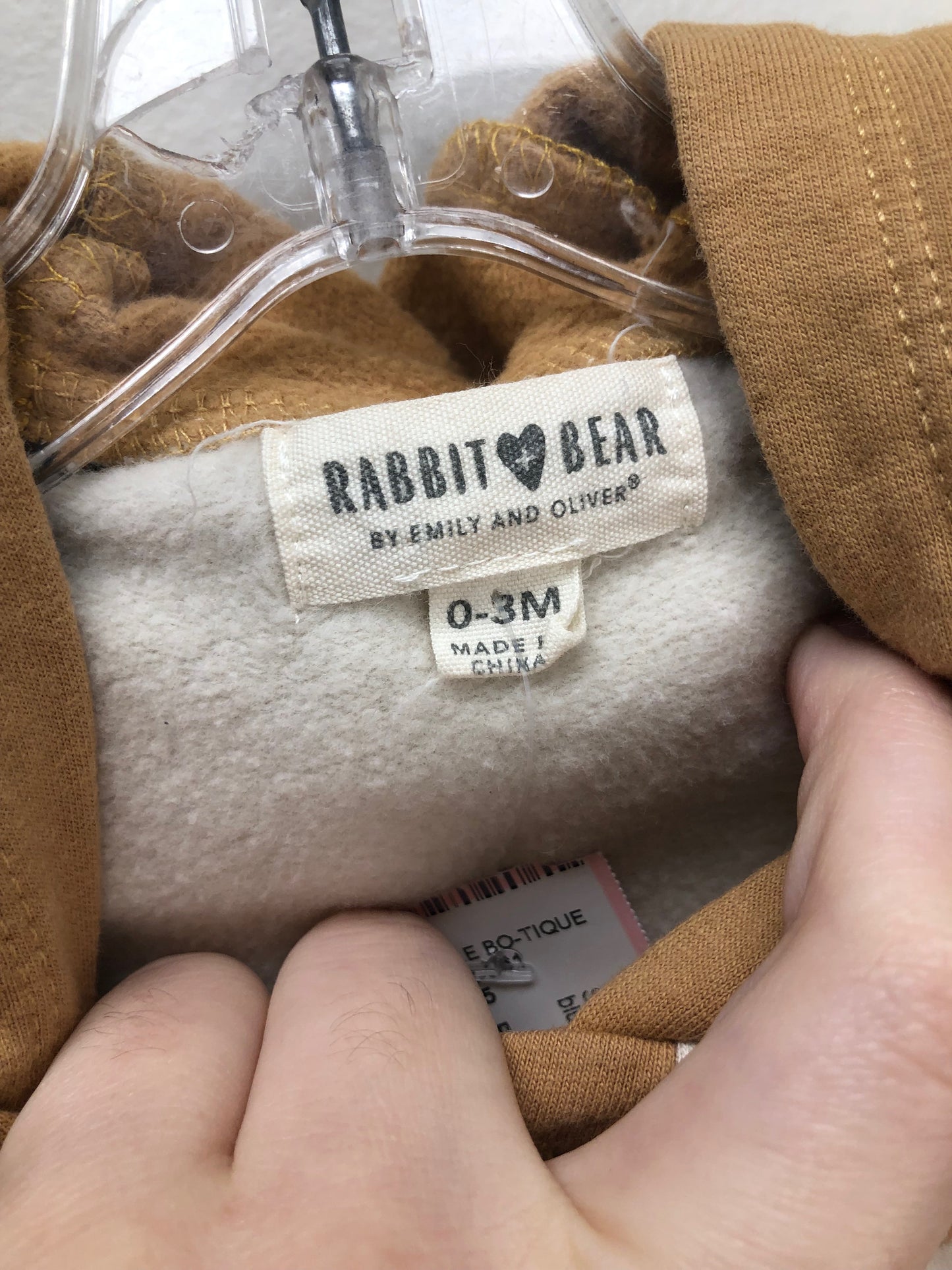 0-3m Rabbit + Bear blue color block Sweatshirt