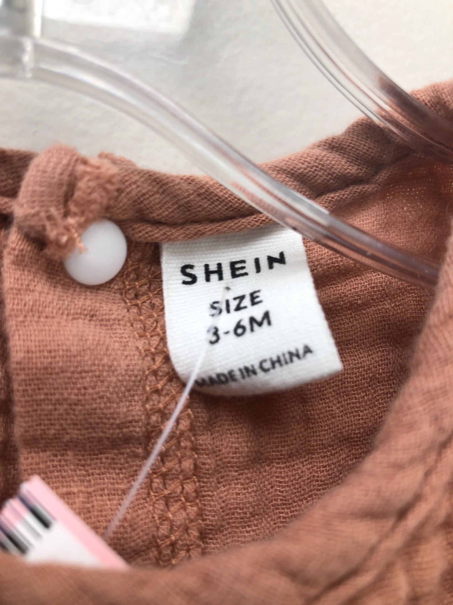 3-6 Months Shein clay embroidered Romper