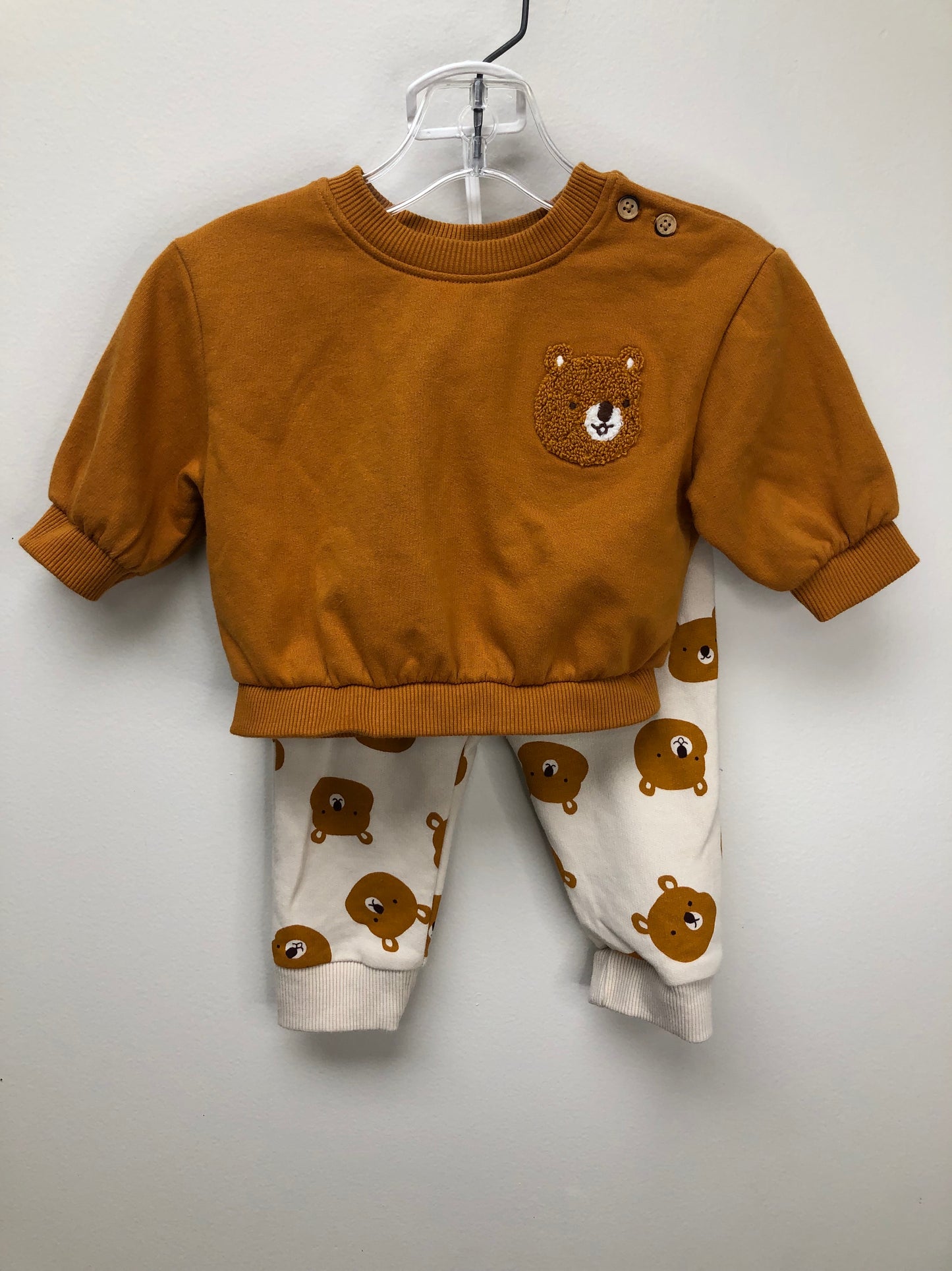3-6m Cat & Jack orange Bears 2 PC Ensembles