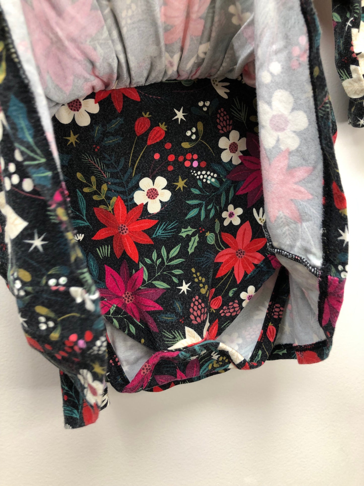 12-18m Little Sleepies black floral Dress (fading)