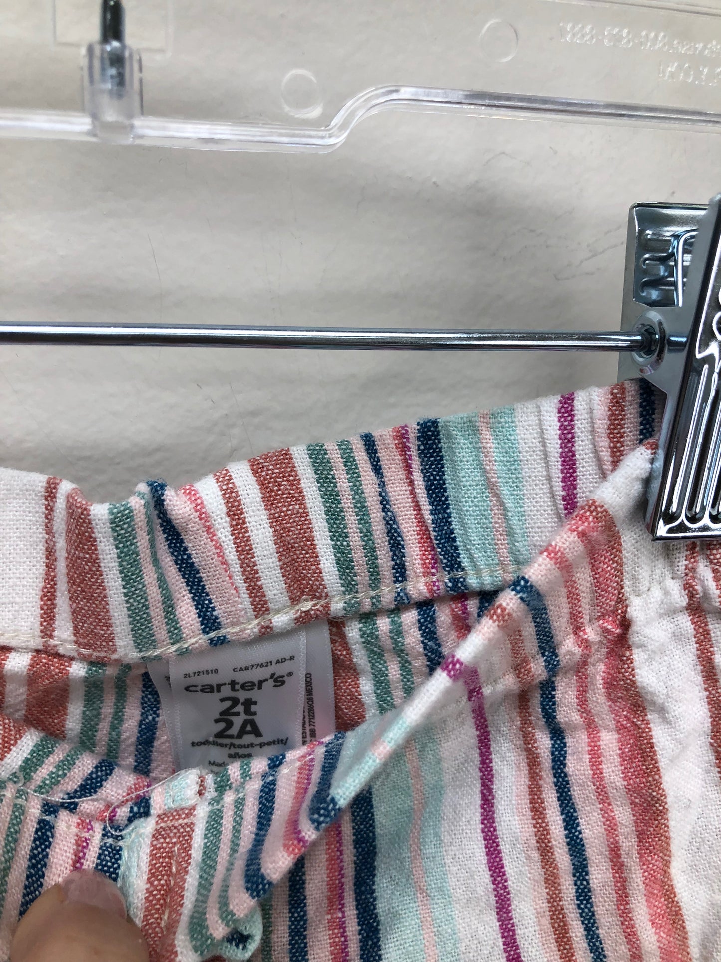 2T Carter's Multi-Color stripe Shorts