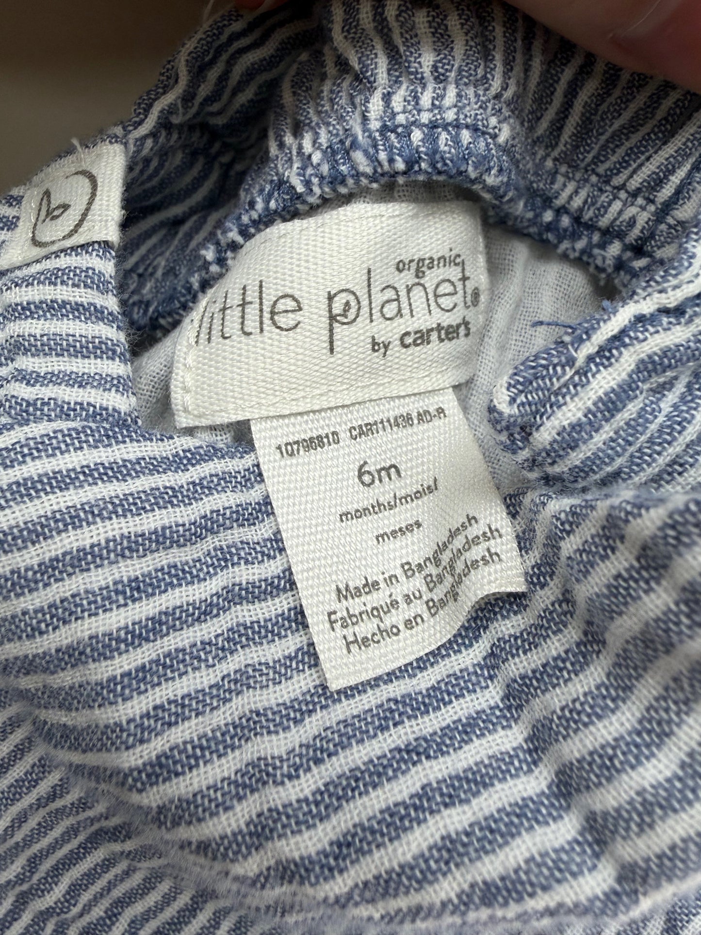 6m Carter's white stripe Romper