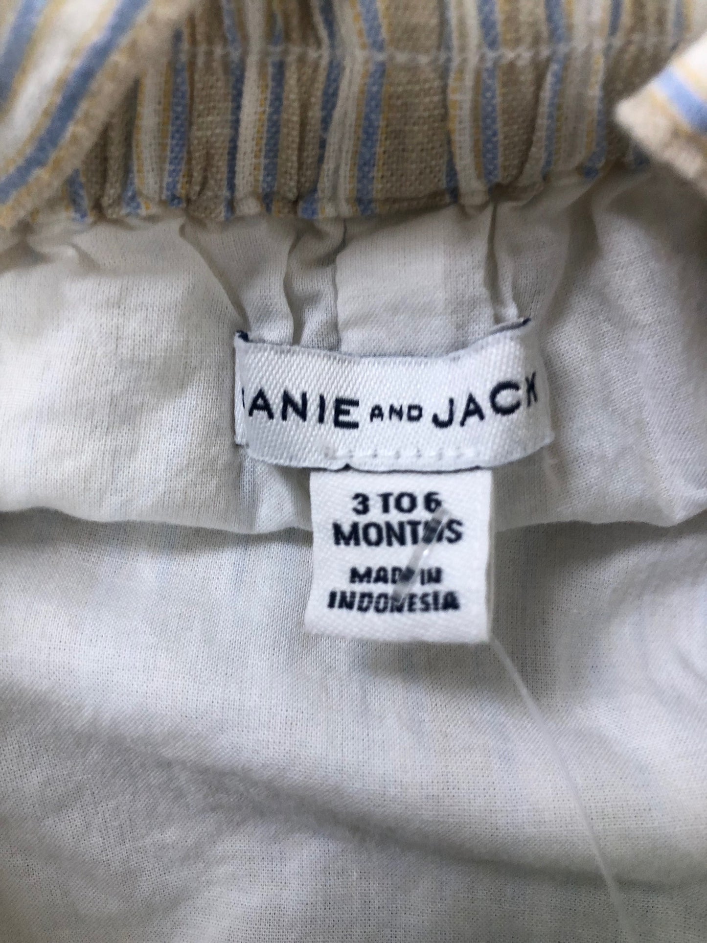 3-6m Janie and Jack tan stripe 1 PC Ensemble