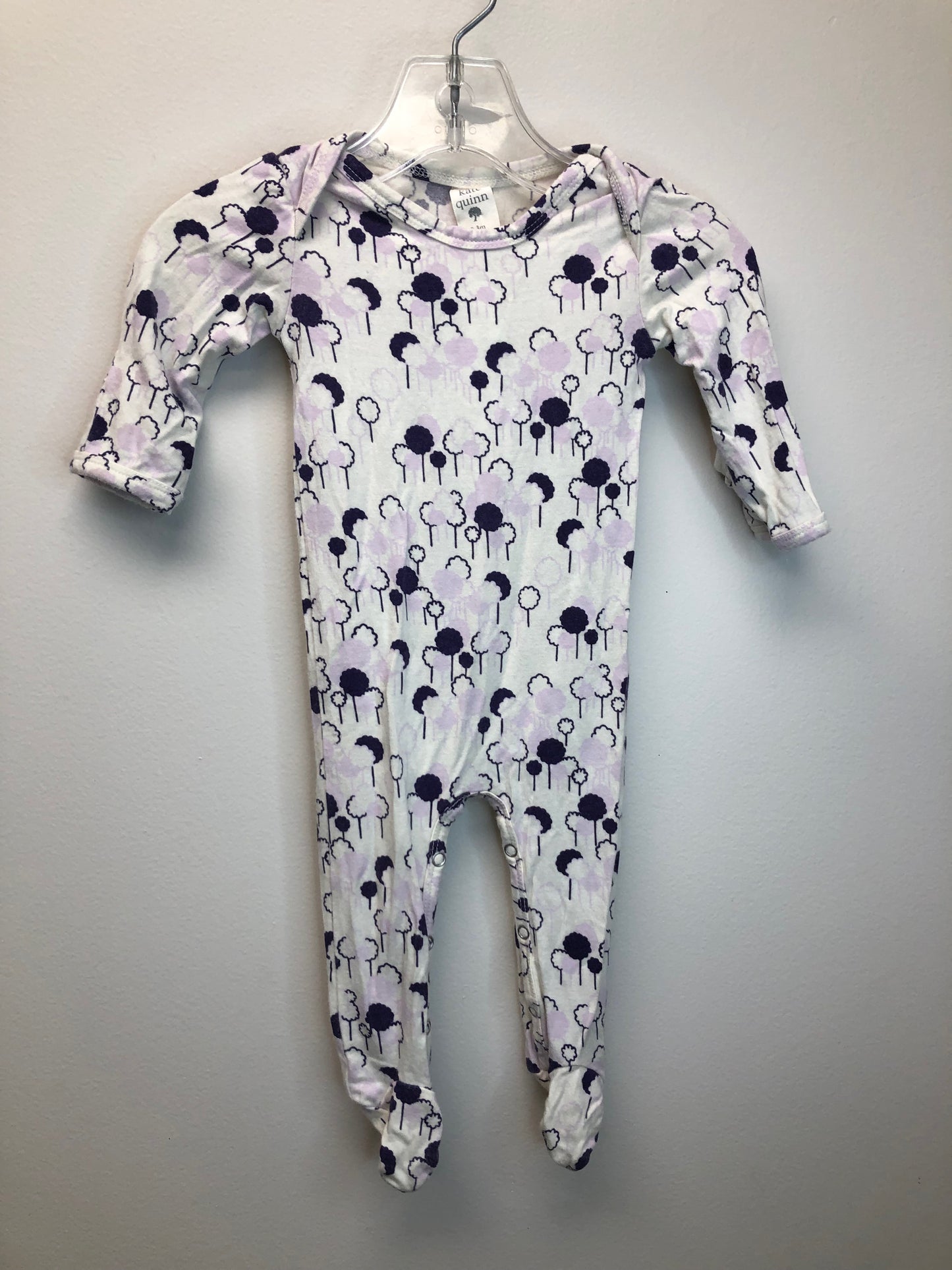 0-3m Kate Quinn purple print 1 PC Ensemble