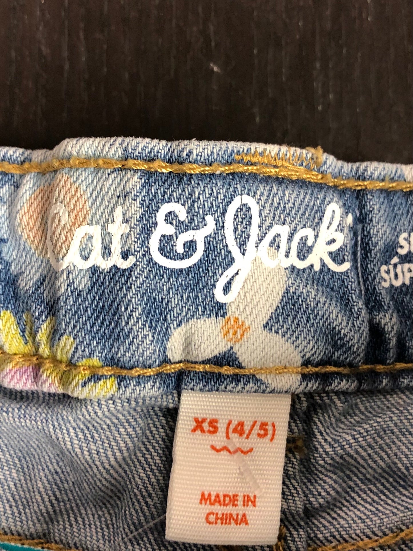 4 Cat & Jack denim flowers Shorts