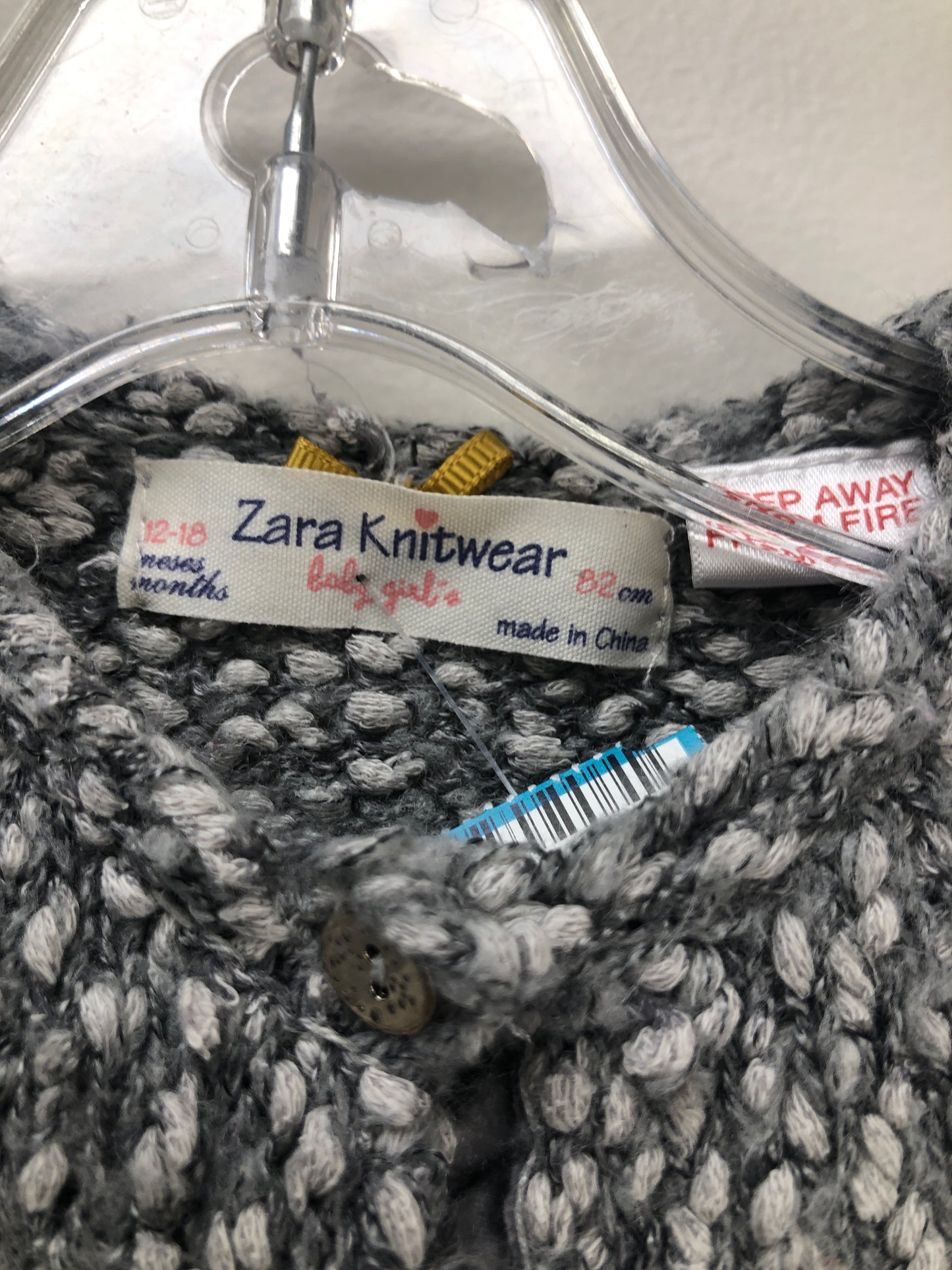 12-18M Zara heather gray knit Sweater
