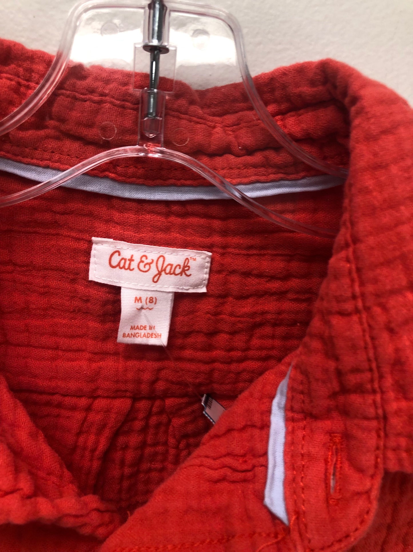 8 Cat & Jack red muslin Shirt