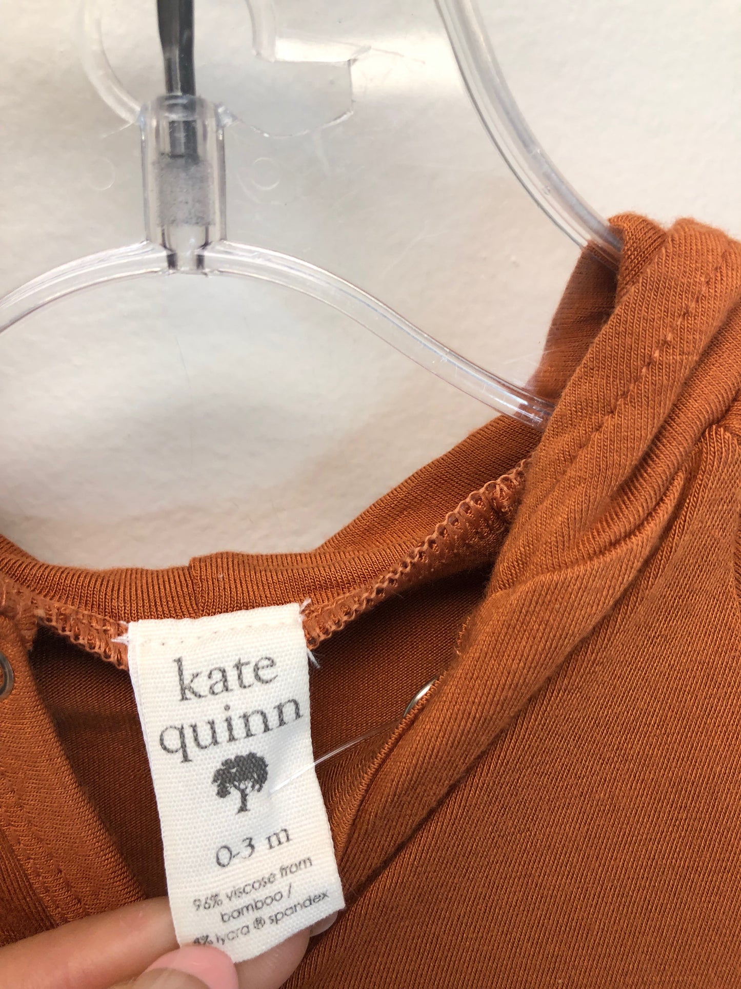 0-3m Kate Quinn rust hooded 1 PC Ensemble