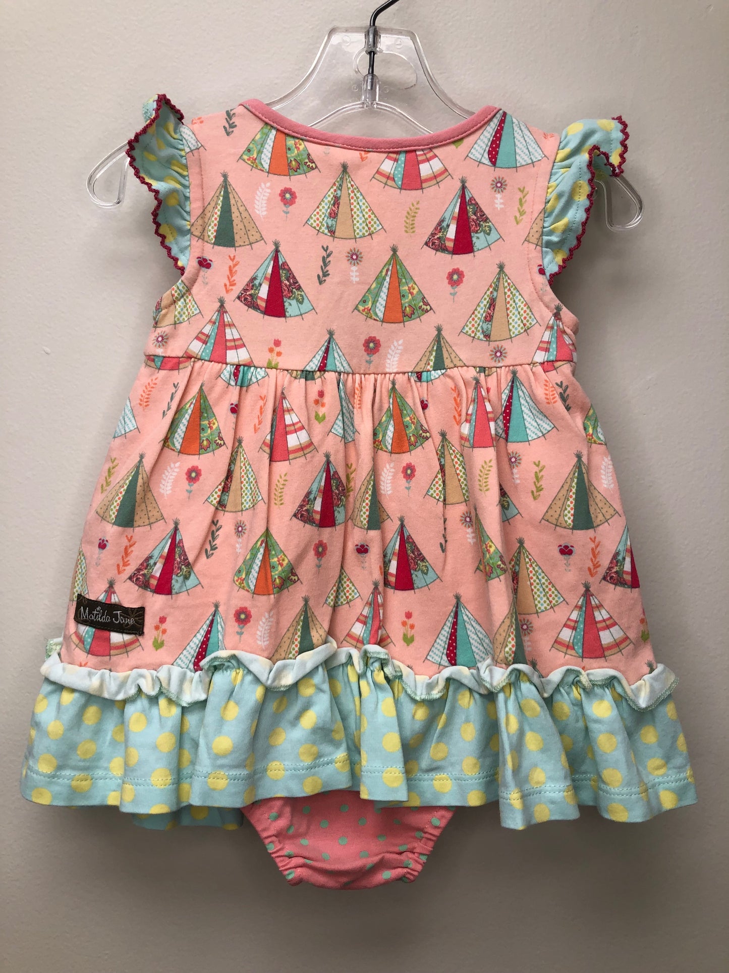 12m Matilda Jane pink print Romper