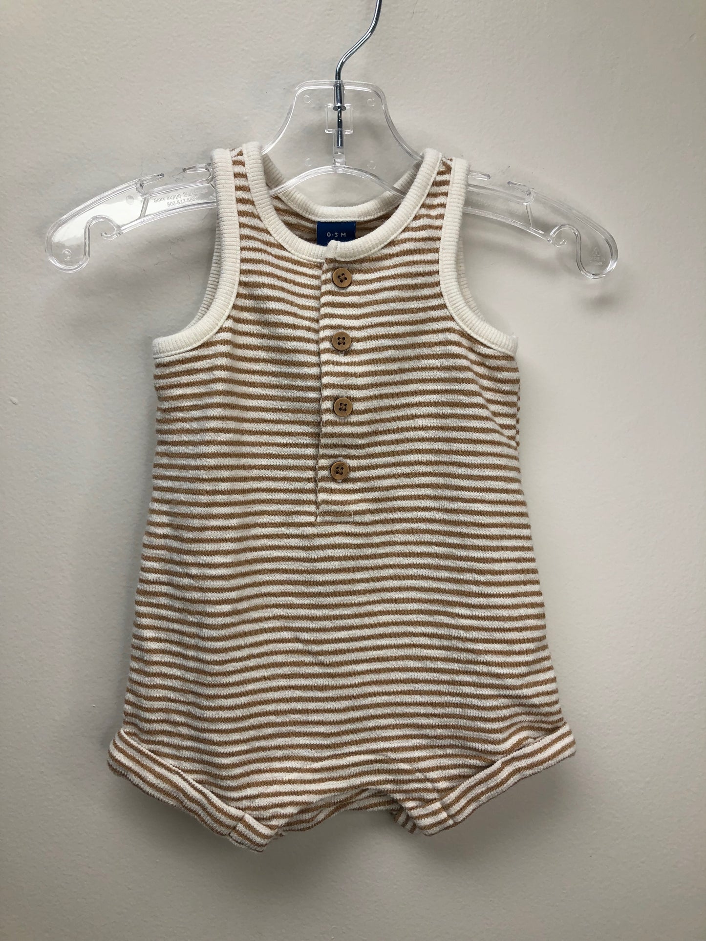 0-3m Old Navy tan stripe Romper