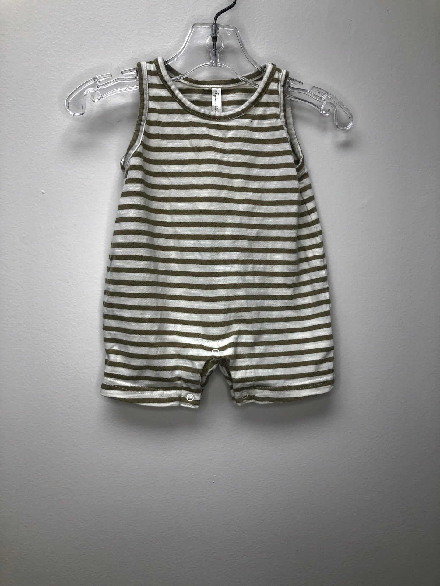 0-3m Rylee & Cru brown stripe 1 PC Ensemble