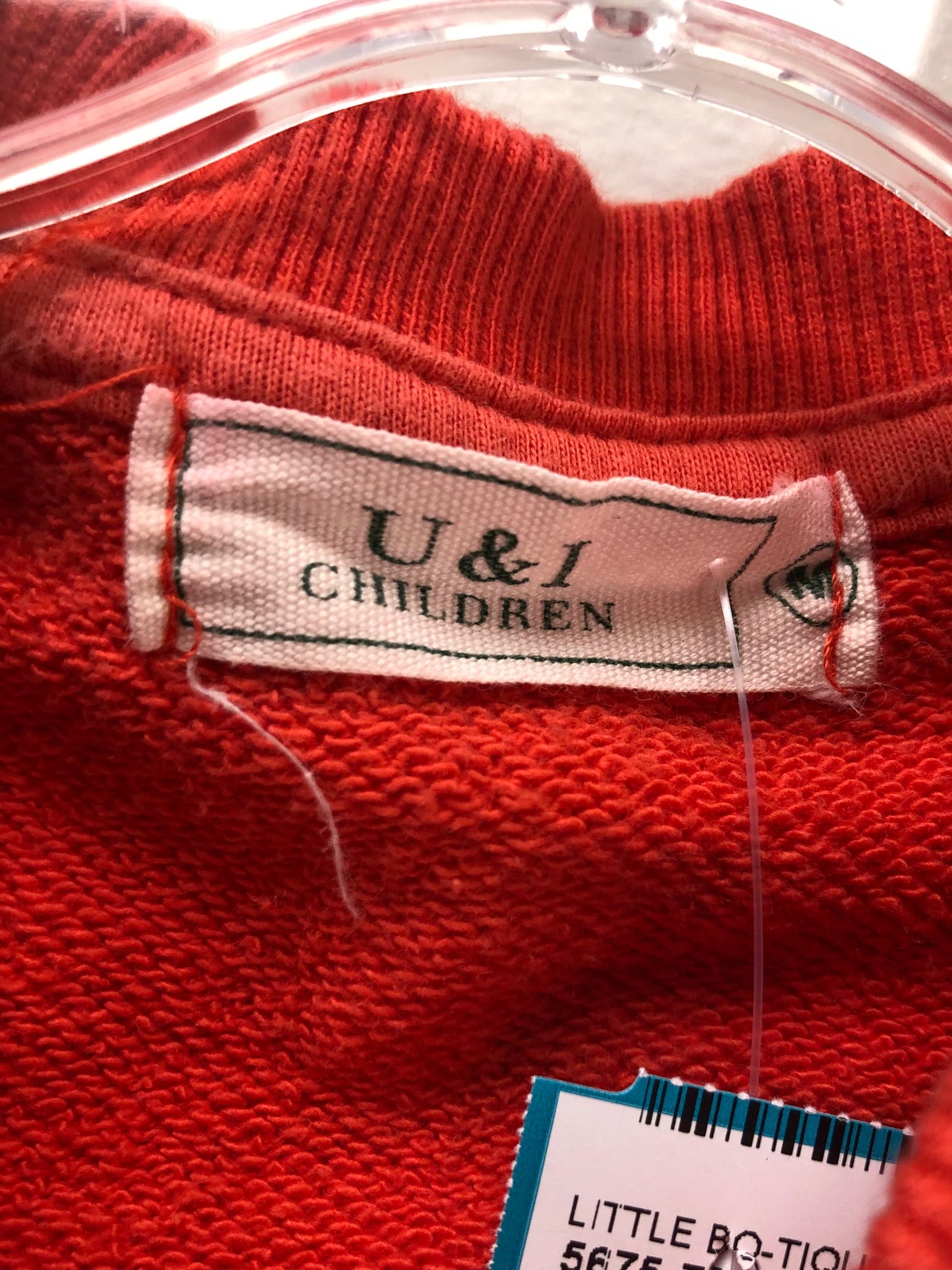 6 U & I Children red- orange Sweatshirt